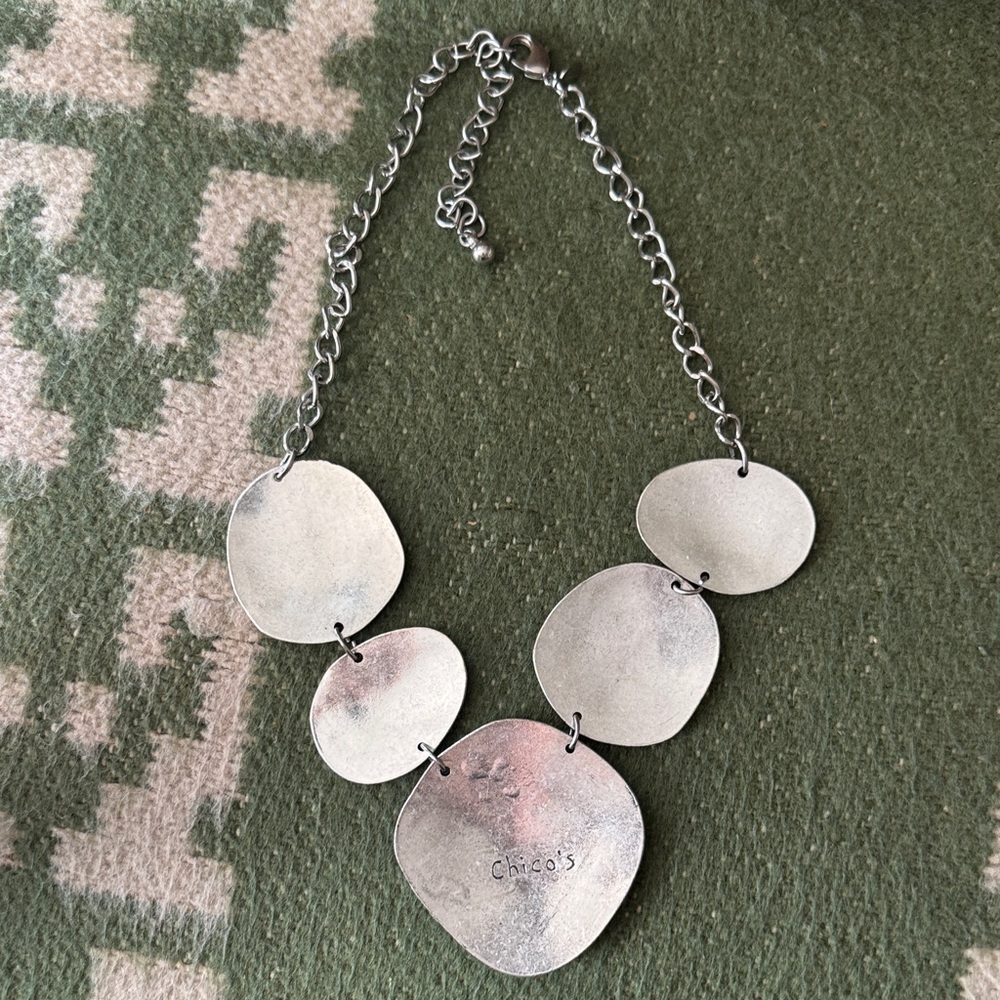 Chico's Textured Silver Necklace - Picture 3 of 8